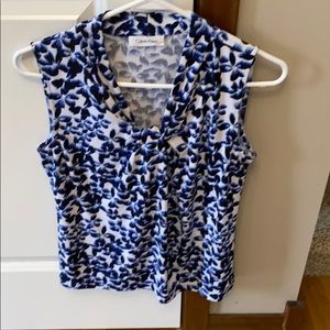 Fun flower print tank - beautiful blues